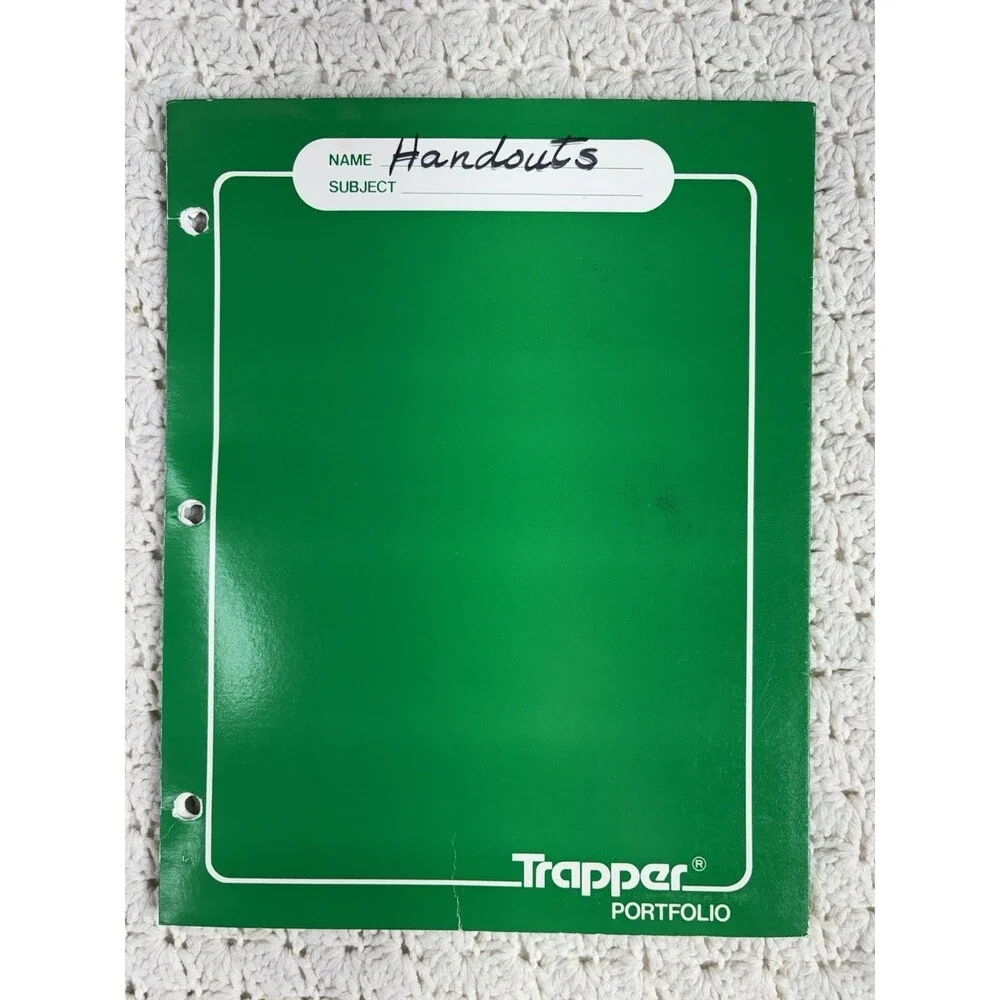 Vintage 1980's Green Mead Trapper Keeper Binder Notebook With 7 Folders and Clip
